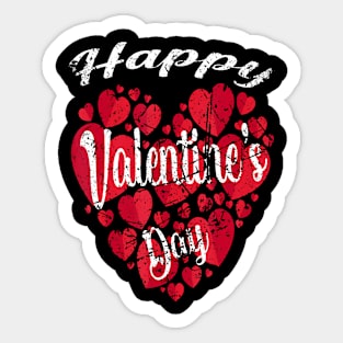 Happy Valentines Day 2022 Couples Matching Red Hearts Sticker